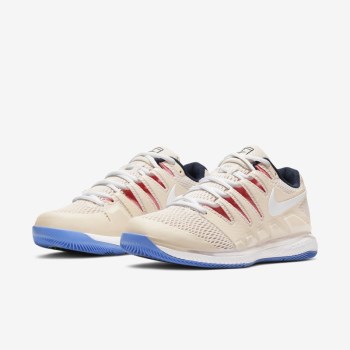 Nike Court Air Zoom Vapor X - Női Teniszcipő - Világos Barna/Narancssárga/Obszidián/Fehér